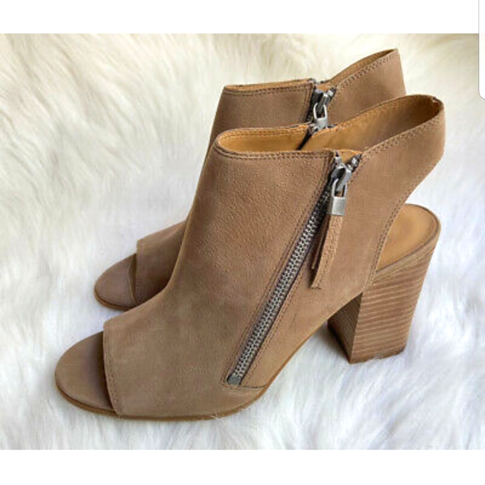 Franco Sarto Open Toe Bootie With Zipper - image 3